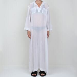 Vintage 70s Sheer Maxi Dress / Nightgown / Swim Coverup / Kaftan